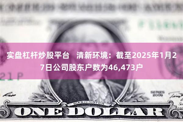 实盘杠杆炒股平台   清新环境：截至2025年1月27日公司股东户数为46,473户