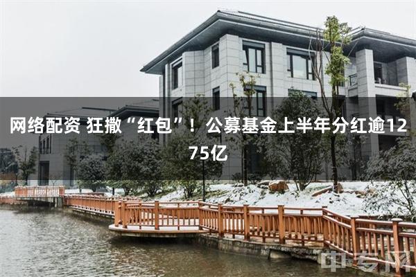 网络配资 狂撒“红包”！公募基金上半年分红逾1275亿