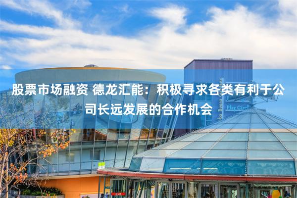 股票市场融资 德龙汇能：积极寻求各类有利于公司长远发展的合作机会