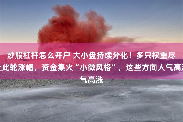 炒股杠杆怎么开户 大小盘持续分化！多只权重尽吐此轮涨幅，资金集火“小微风格”，这些方向人气高涨