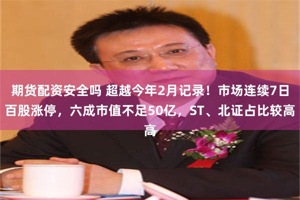 期货配资安全吗 超越今年2月记录！市场连续7日百股涨停，六成市值不足50亿，ST、北证占比较高